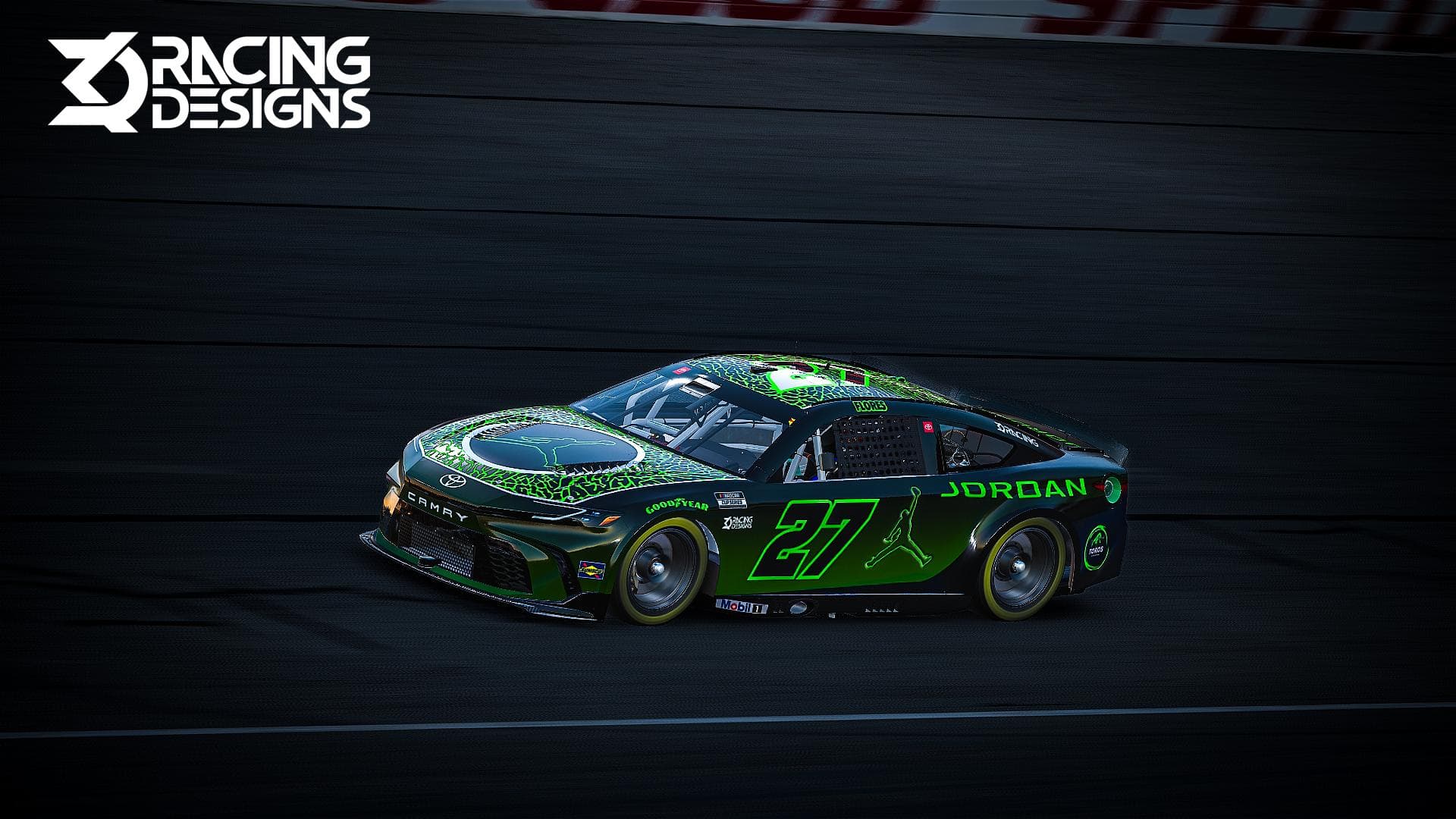 Misael Flores driving the green No. 27